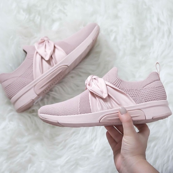 pink trainers with bows